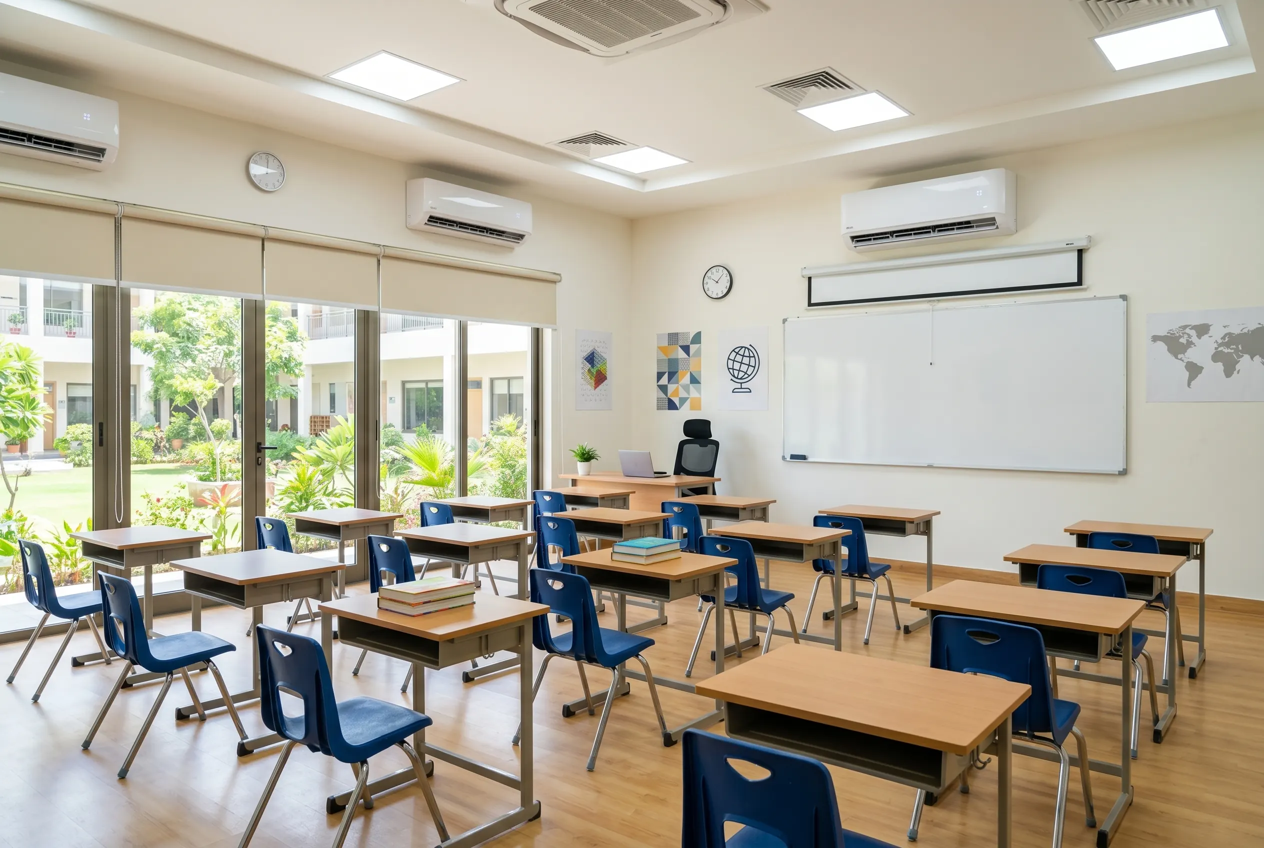 Air-conditioned classroom interior