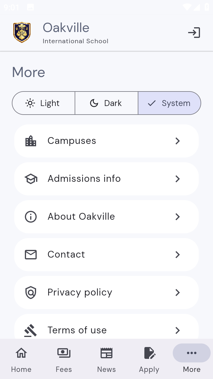 Oakville app homework screen